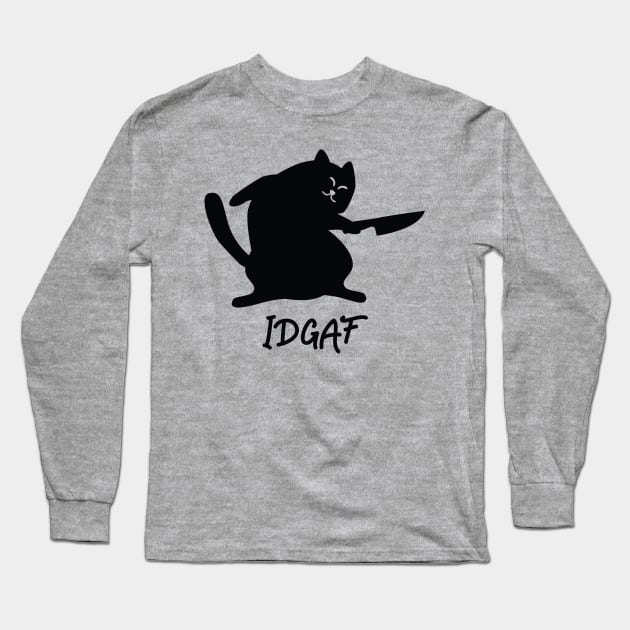 IDGAF Cat Long Sleeve T-Shirt by Pufahl